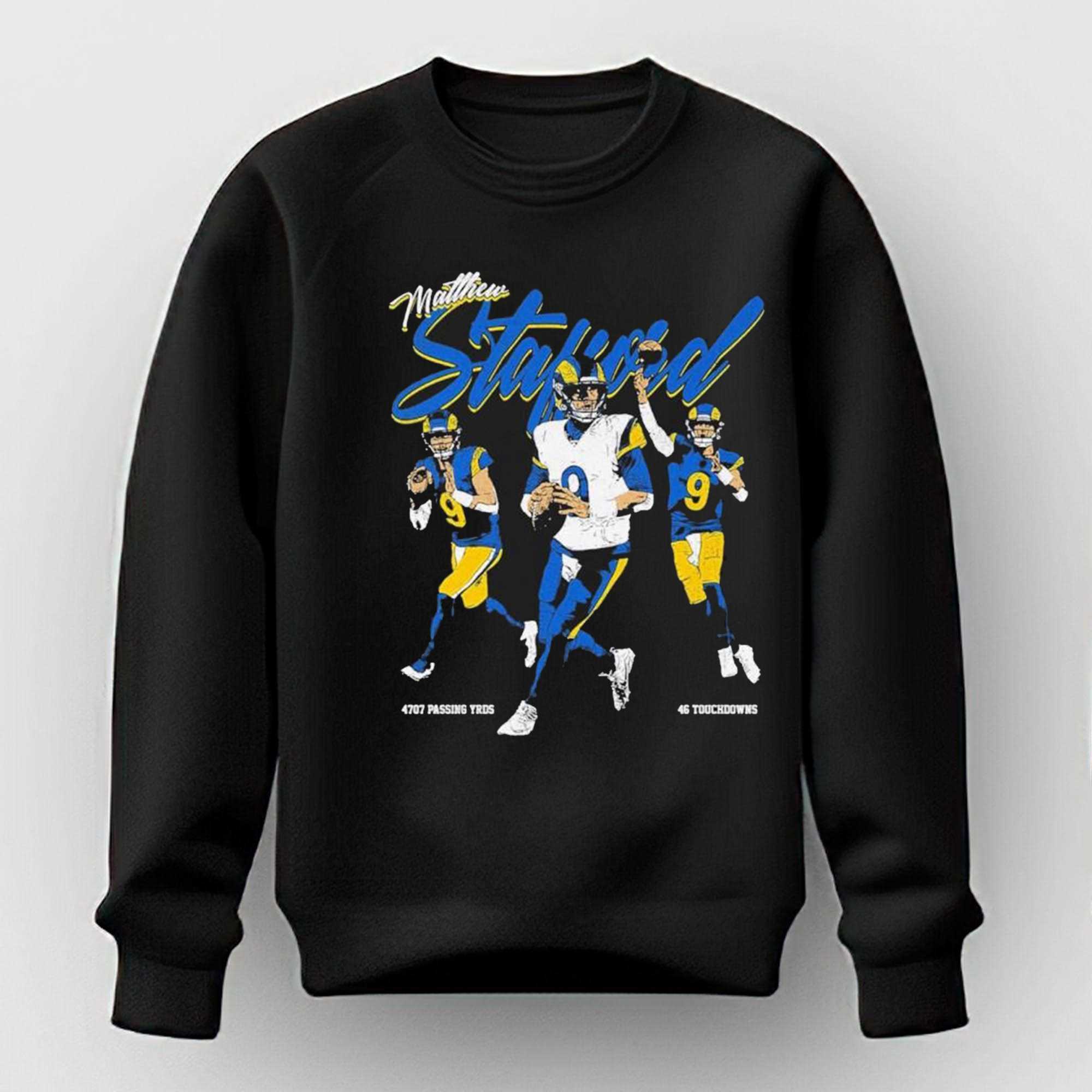 La Rams Matthew Stafford Signature Mvp T-shirt La Rams Matthew Stafford Signature Mvp T-shirt