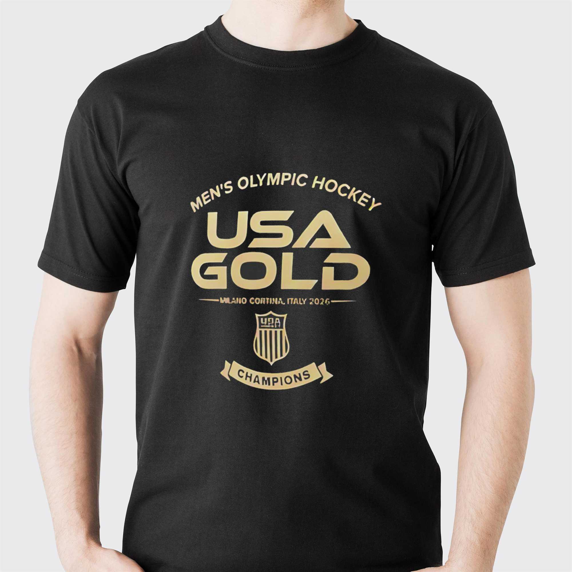Mens Olympic Hockey Usa Gold Champions 2026 Tee