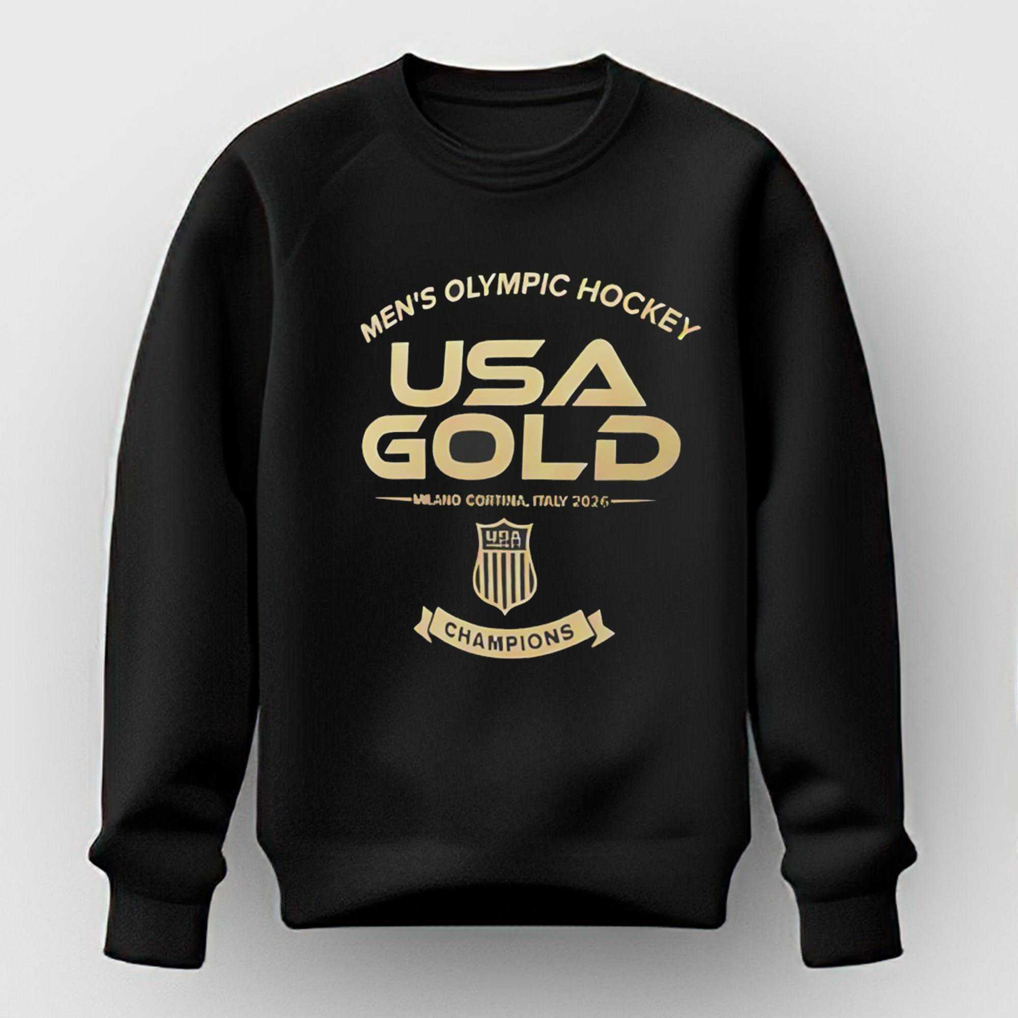 Mens Olympic Hockey Usa Gold Champions 2026 Tee Mens Olympic Hockey Usa Gold Champions 2026 Tee