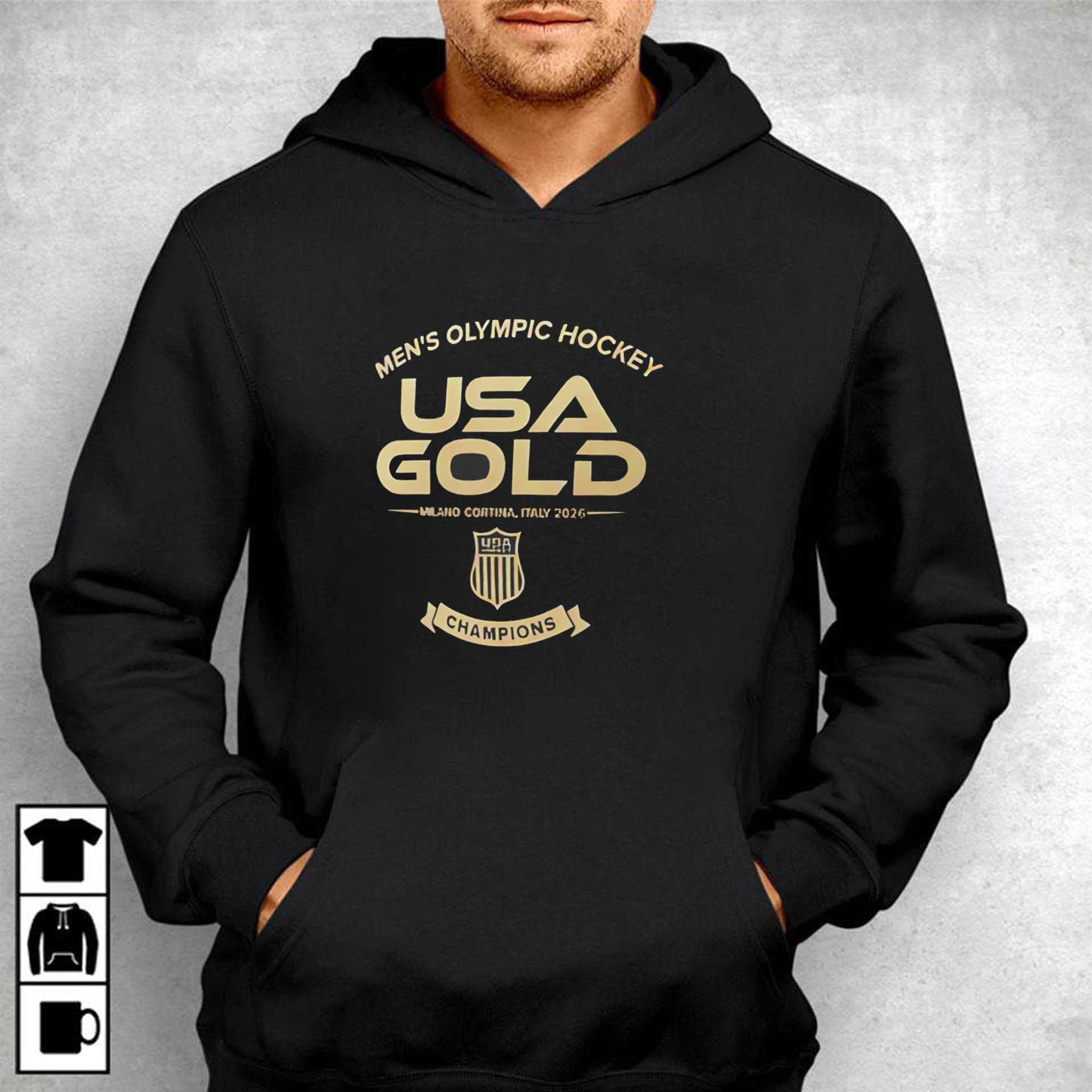 Mens Olympic Hockey Usa Gold Champions 2026 Tee