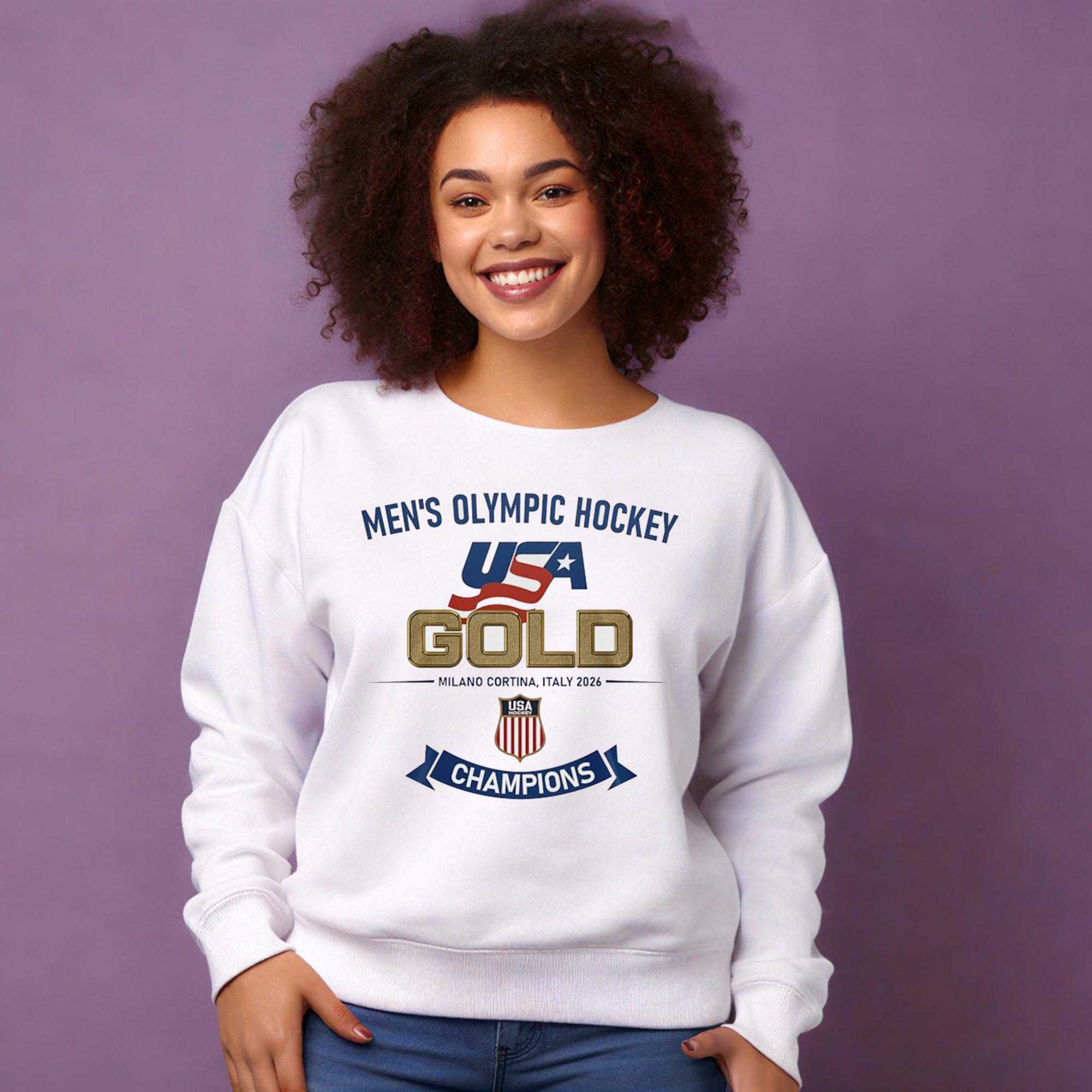 Mens Olympic Hockey Usa Gold Milano Cortina Italy 2026 Champions Tee Mens Olympic Hockey Usa Gold Milano Cortina Italy 2026 Champions Tee