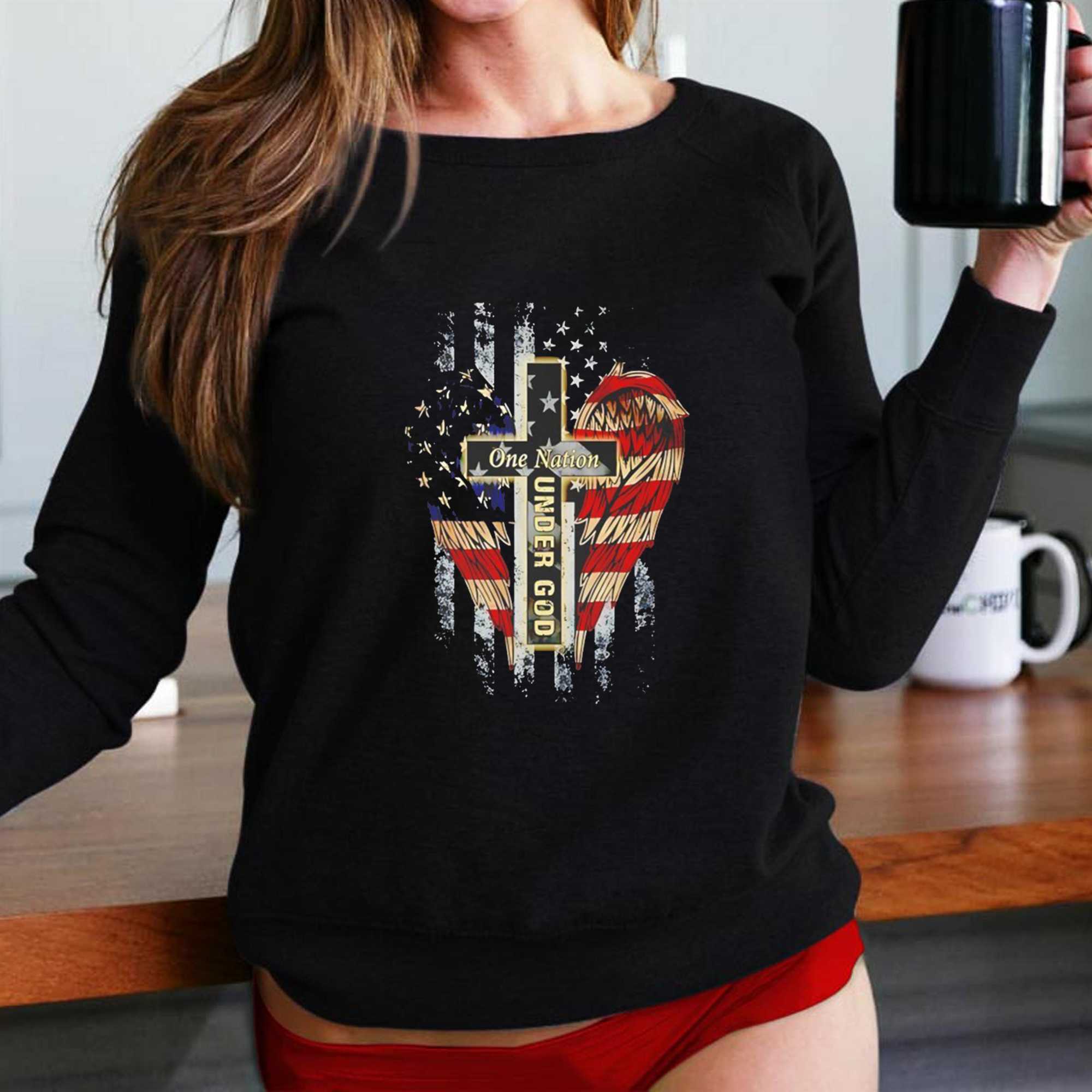 One Nation Under God American Flag Tee One Nation Under God American Flag Tee