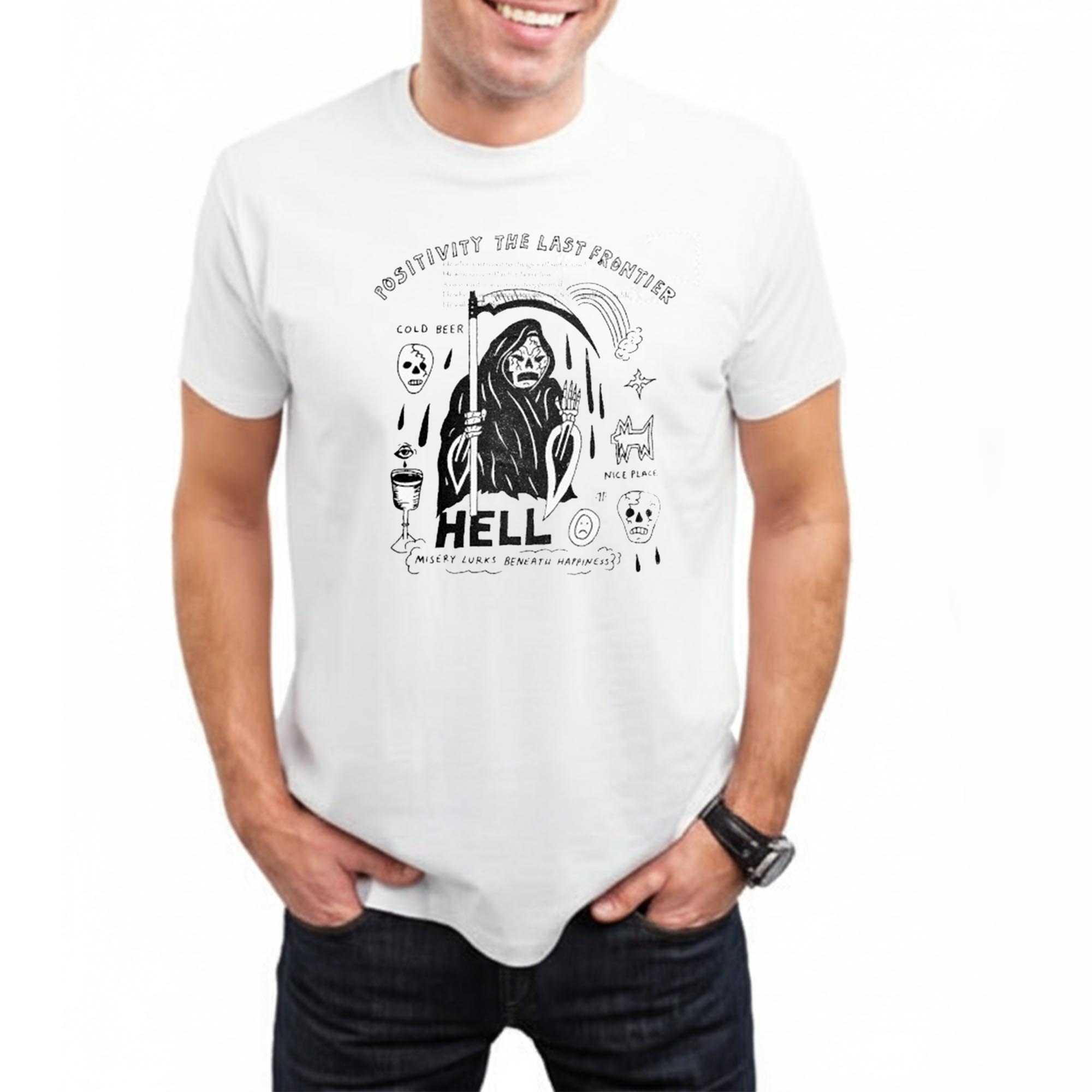 Positivity Teehe Last Frontier Hell Misery Lurks Beneath Happiness Heavyslime Grim Reaper Tee Positivity Teehe Last Frontier Hell Misery Lurks Beneath Happiness Heavyslime Grim Reaper Tee