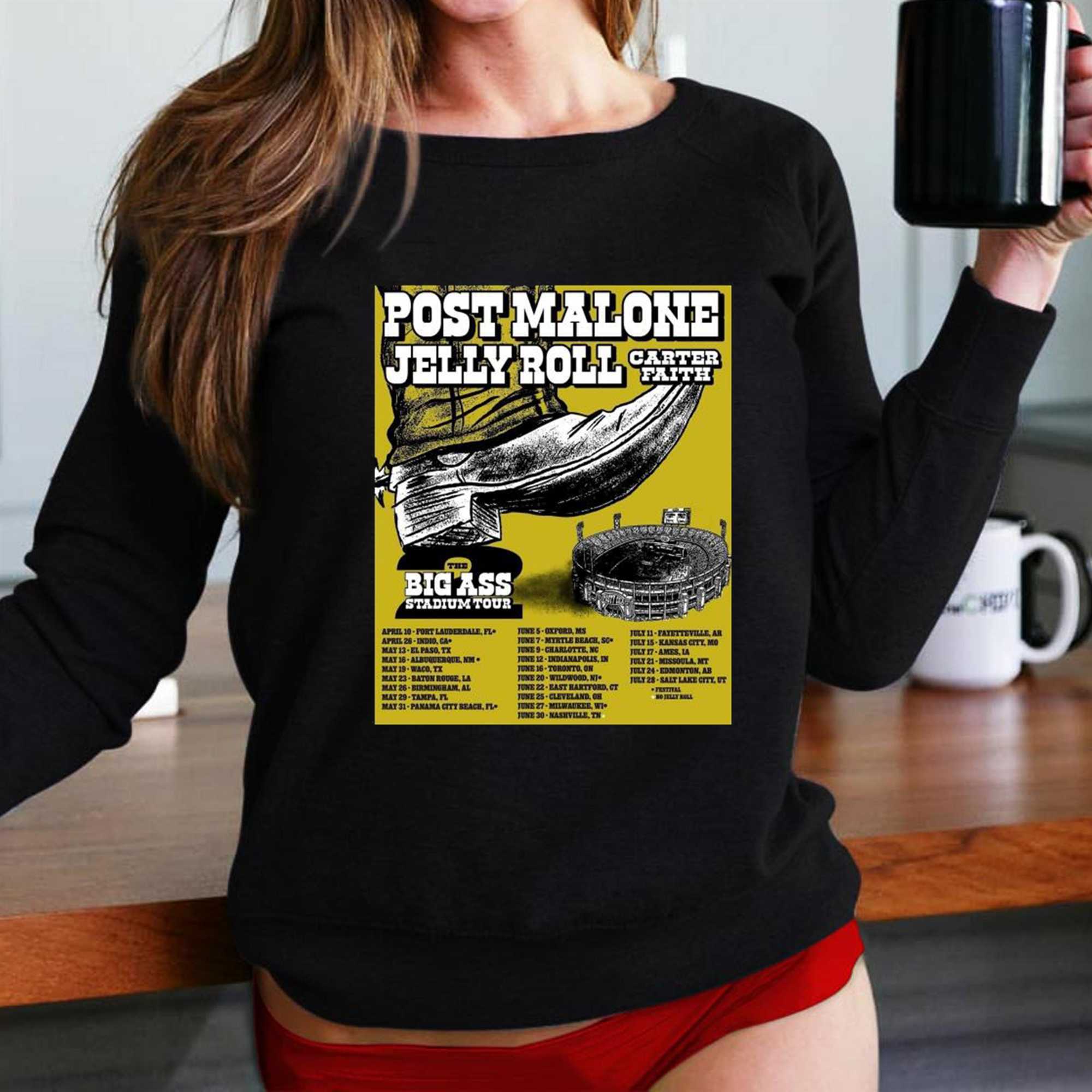 Post Malone Jelly Roll Carter Faith The Big Ass Stadium Tour 2026 Poster Limited Shirt Post Malone Jelly Roll Carter Faith The Big Ass Stadium Tour 2026 Poster Limited Shirt