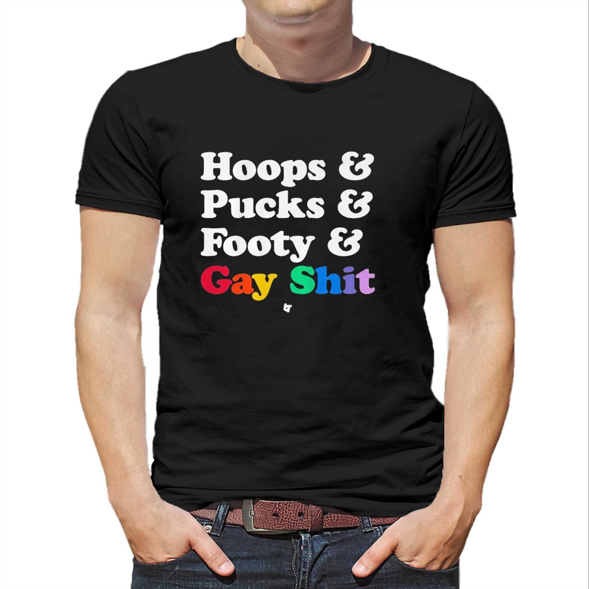 Sarah Spain Hoops Pucks Footy Gay Shit Tee Sarah Spain Hoops Pucks Footy Gay Shit Tee