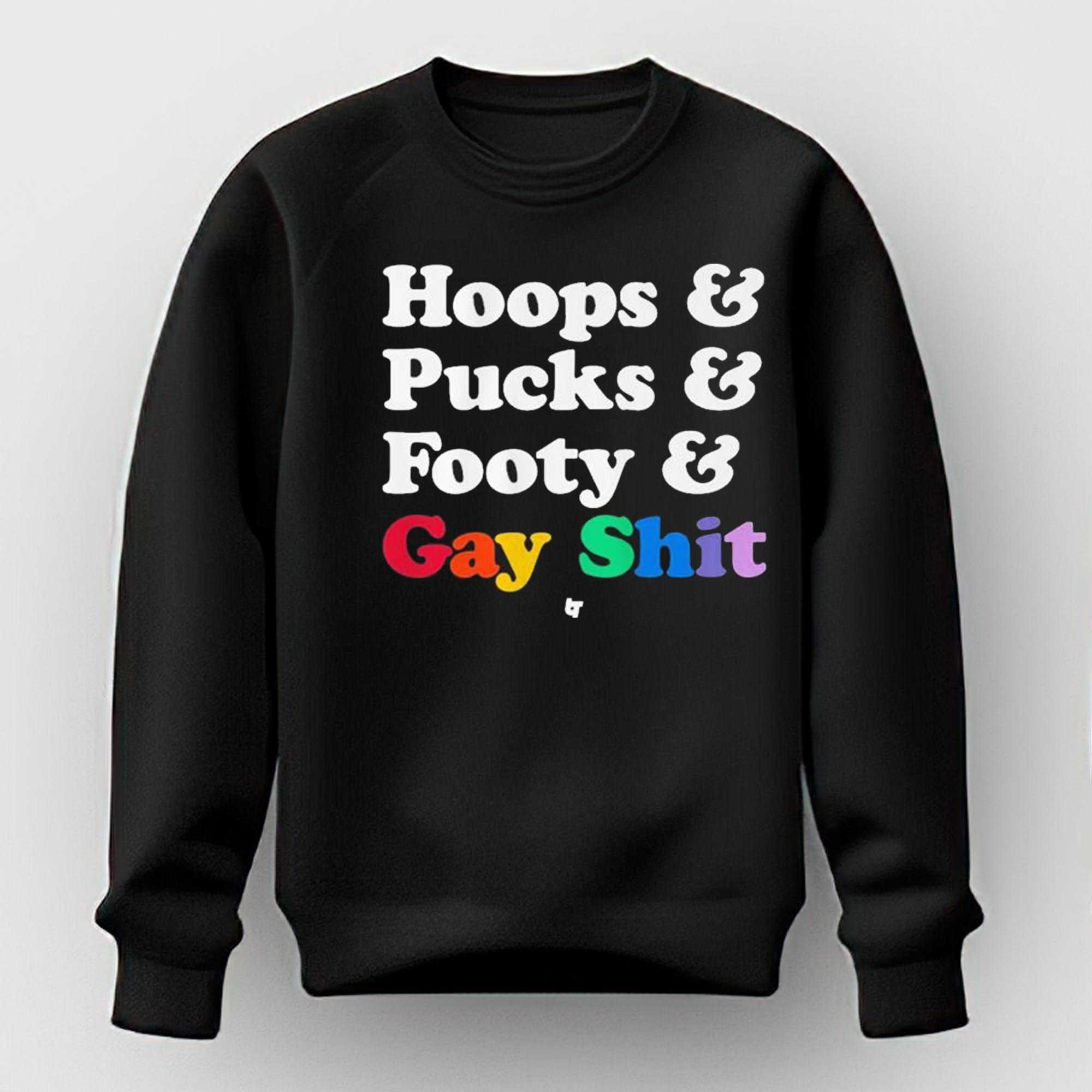 Sarah Spain Hoops Pucks Footy Gay Shit Tee Sarah Spain Hoops Pucks Footy Gay Shit Tee
