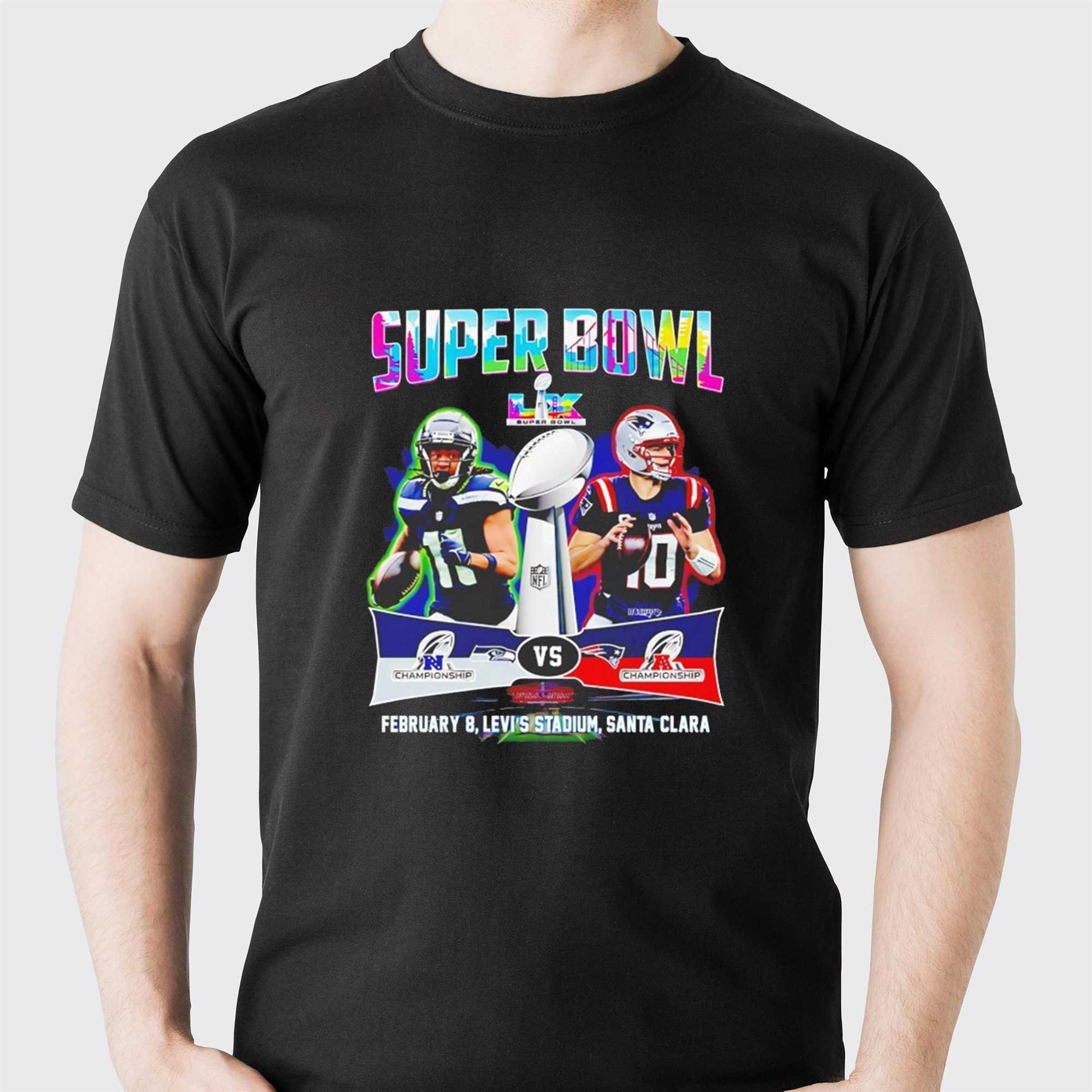 Super Bowl Lx Seattle Seahawks Vs New England Patriots February 8 2026 Levis Stadium Santa Clara California Tee
