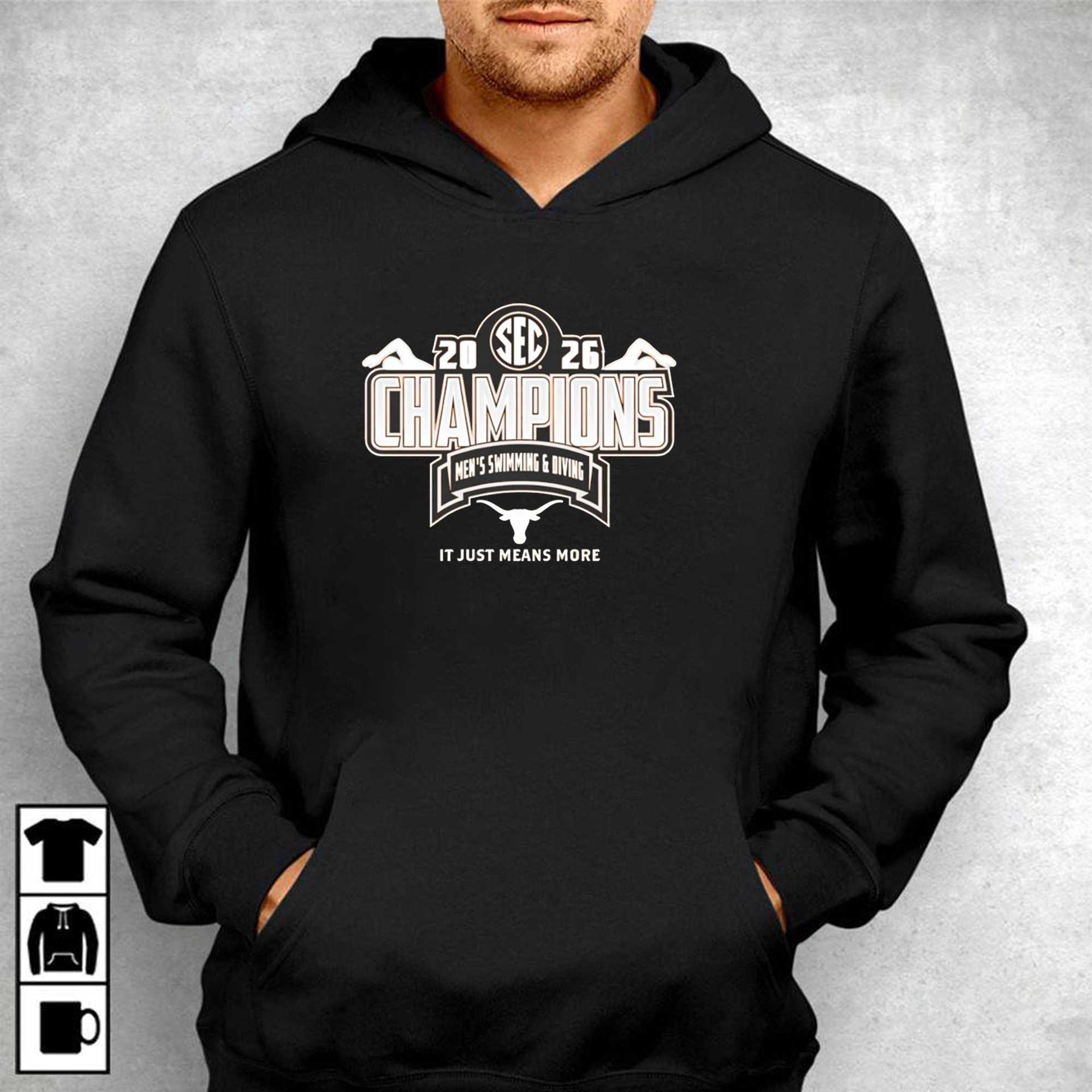 Texas Longhorns 2026 Sec Champions Mens Swimming And Diving It Just Means More Tee Texas Longhorns 2026 Sec Champions Mens Swimming And Diving It Just Means More Tee
