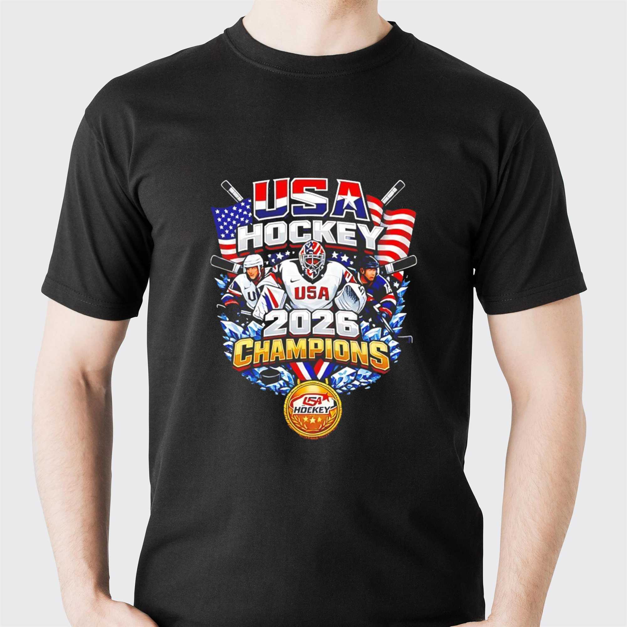 Usa Hockey 2026 Champions Gold Medal Tee