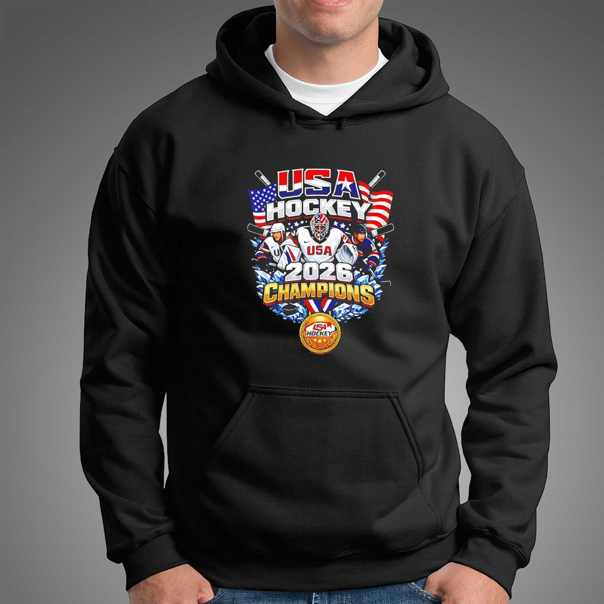 Usa Hockey 2026 Champions Gold Medal Tee