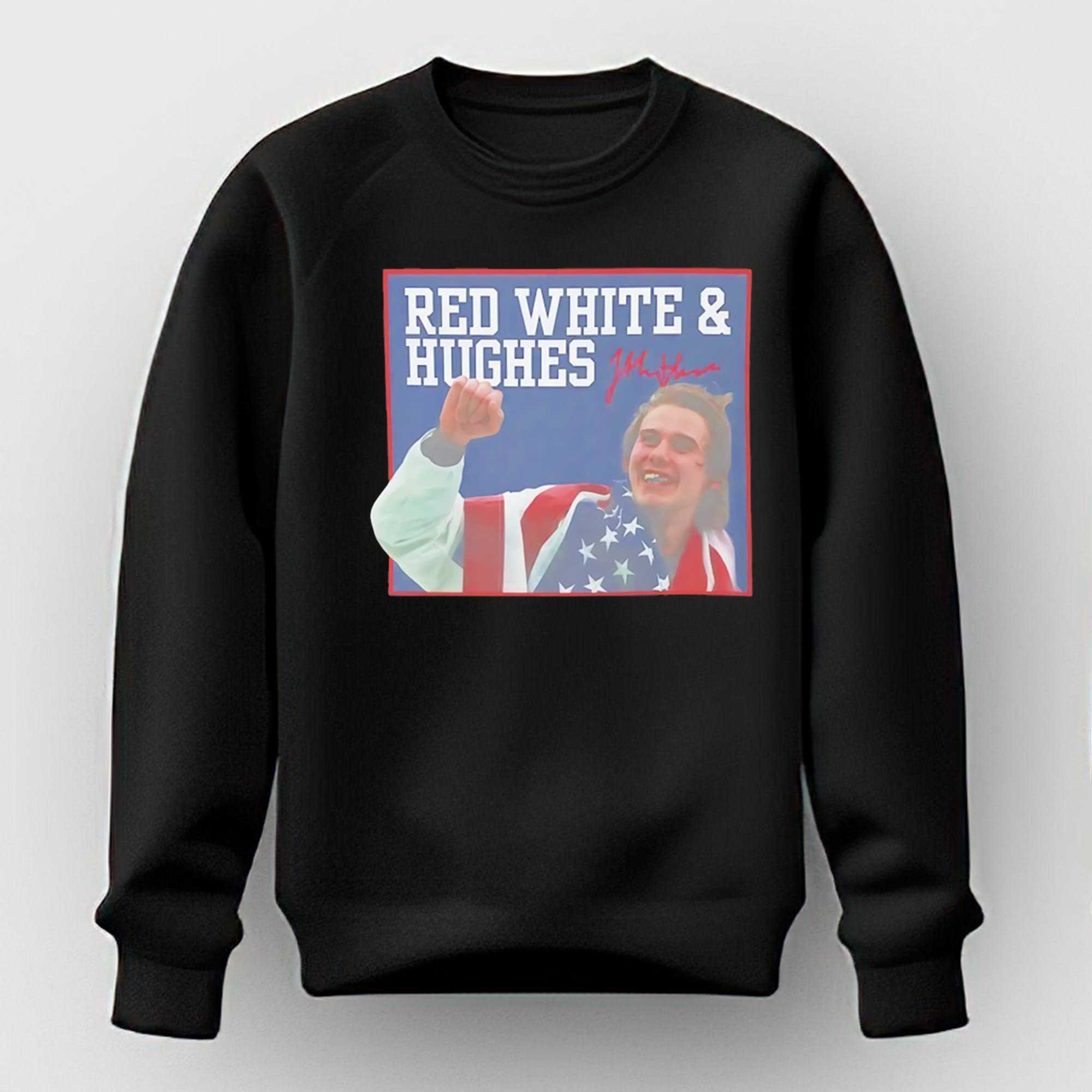 Usa Hockey Red White And Hughes Tee Usa Hockey Red White And Hughes Tee