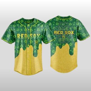 2026 Boston Red Sox St Patricks Day Lucky Gold Drip Jersey 2026 Boston Red Sox St Patricks Day Lucky Gold Drip Jersey