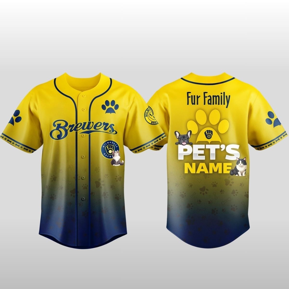 2026 Brewers Fur Family Pet Game Night Baseball Jersey 2026 Brewers Fur Family Pet Game Night Baseball Jersey