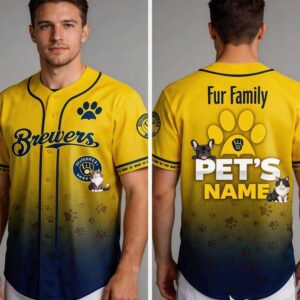 2026 Brewers Fur Family Pet Game Night Baseball Jersey