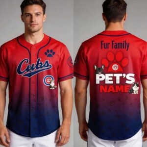 2026 Cubs Fur Family Pet Game Night Baseball Jersey