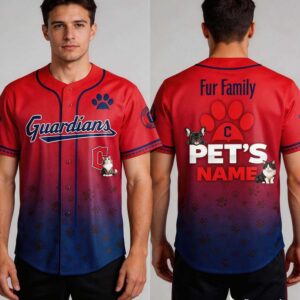 2026 Guardians Fur Family Pet Game Night Baseball Jersey
