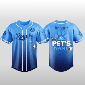 2026 KC Royals Fur Family Pet Game Night Baseball Jersey