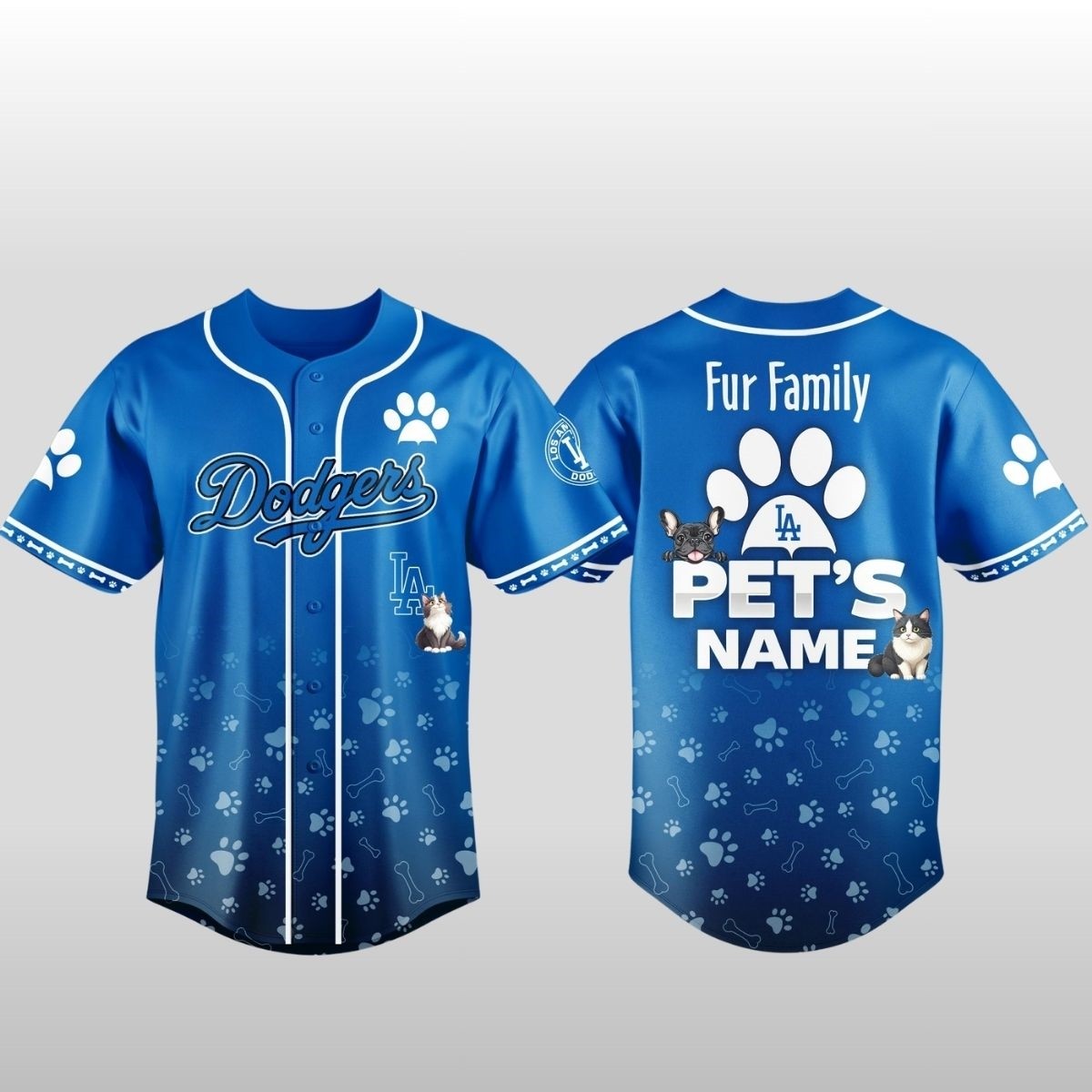 2026 LA Dodgers Fur Family Pet Game Night Baseball Jersey