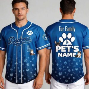2026 LA Dodgers Fur Family Pet Game Night Baseball Jersey