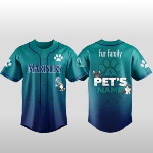 2026 Mariners Fur Family Pet Game Night Baseball Jersey