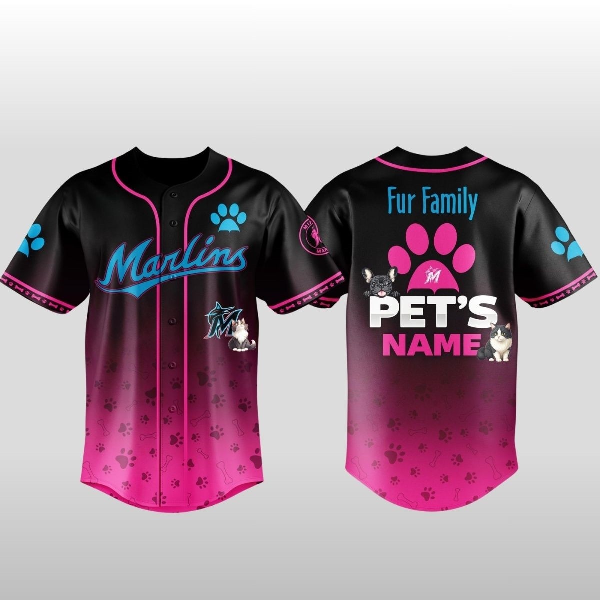 2026 Marlins Fur Family Pet Game Night Baseball Jersey