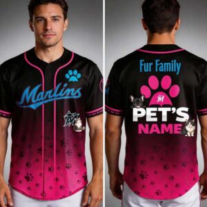 2026 Marlins Fur Family Pet Game Night Baseball Jersey