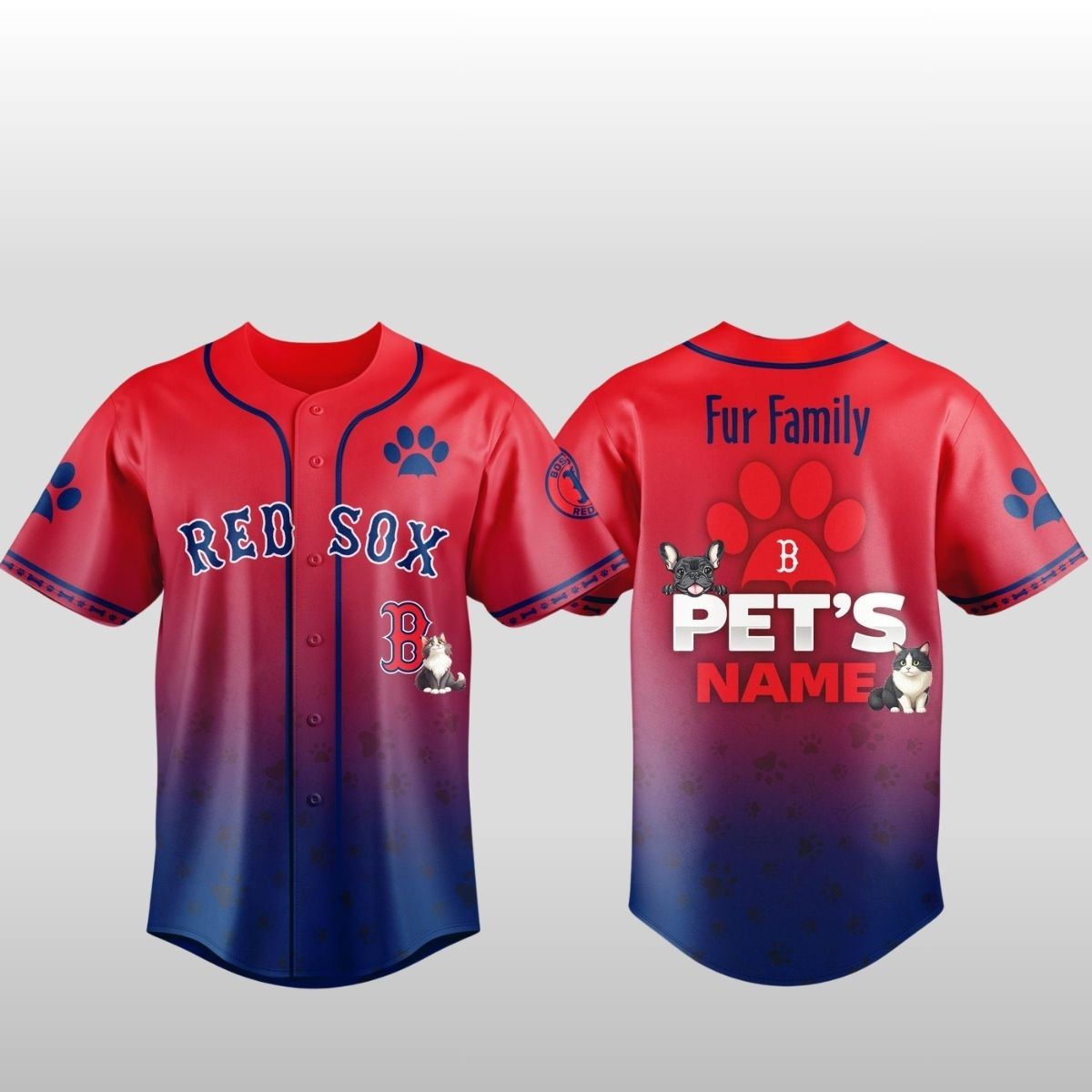 2026 Red Sox Fur Family Pet Game Night Baseball Jersey