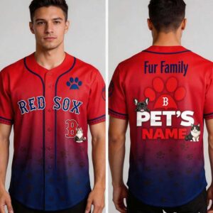 2026 Red Sox Fur Family Pet Game Night Baseball Jersey