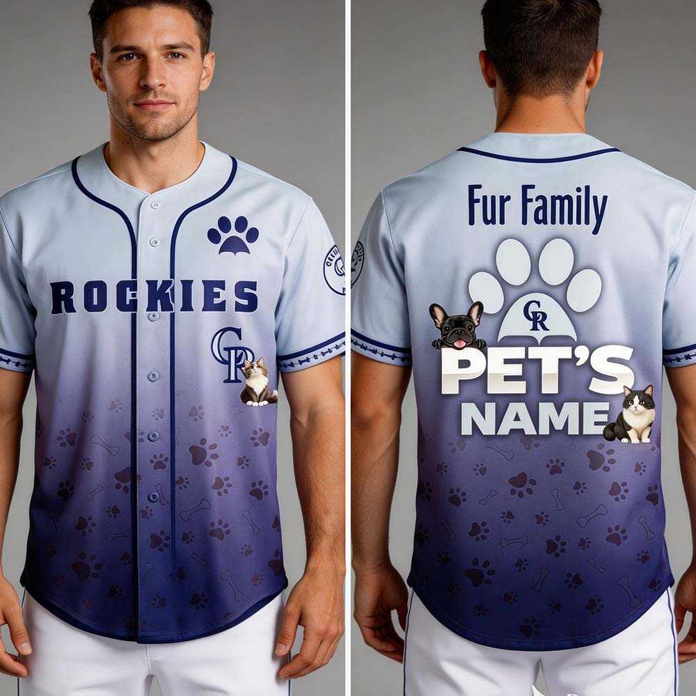 2026 Rockies Fur Family Pet Game Night Baseball Jersey