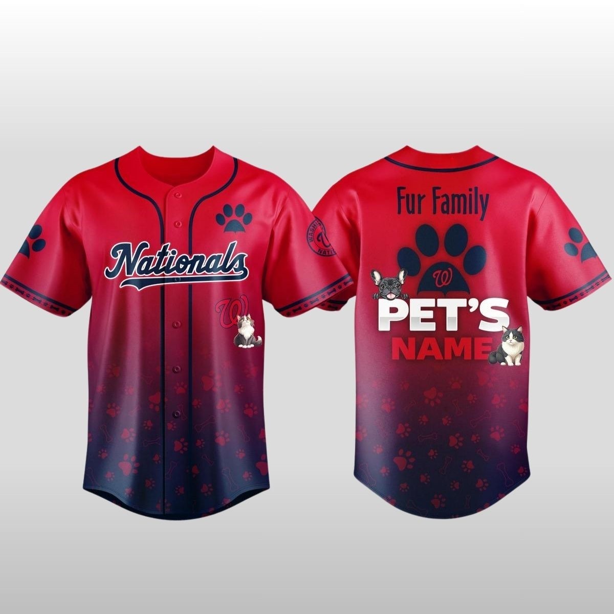 2026 Washington Nationals Fur Family Pet Game Night Baseball Jersey