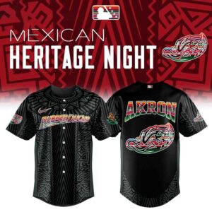 Akron RubberDucks Mexican Heritage Night 2026 All Black Baseball Jersey