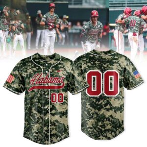 Alabama Crimson Tide Military Style Baseball Jersey