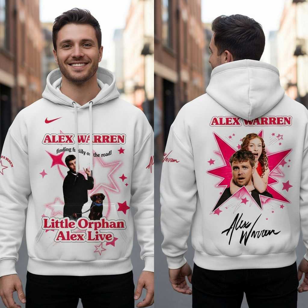 Alex Warren 2026 Finding Family on the Road World Tour White Hoodie Alex Warren 2026 Finding Family on the Road World Tour White Hoodie