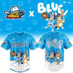 Amarillo Sod Poodles Bluey Night Limited Baseball Jersey