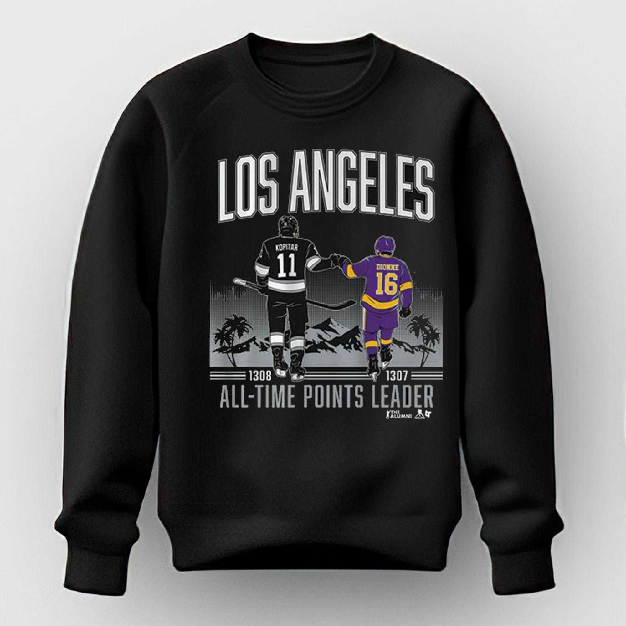Anze Kopitar and Marcel Dionne Los Angeles All Time Points Leader Shirt