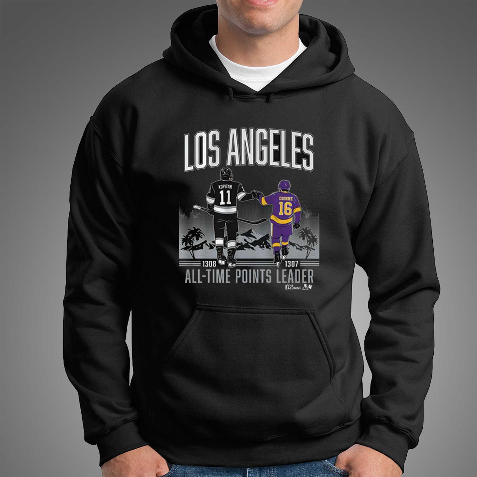 Anze Kopitar and Marcel Dionne Los Angeles All Time Points Leader Shirt