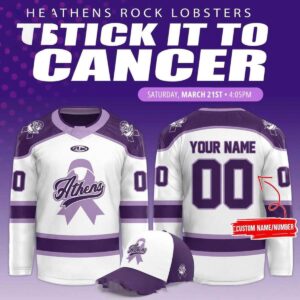 Athens Rock Lobsters Stick It To Cancer 2026 Custom Hockey Jersey