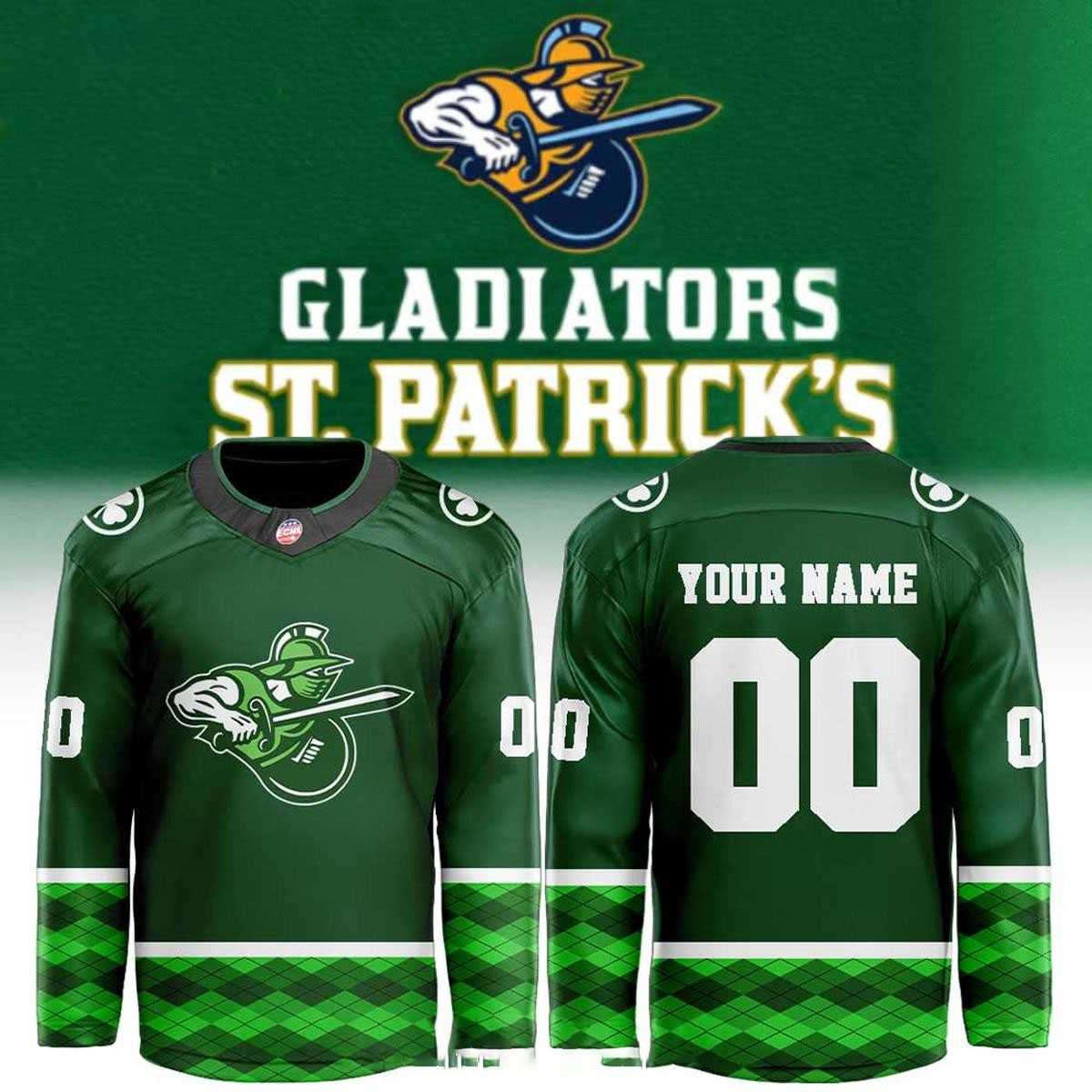 Atlanta Gladiators St Patrick’s Day 2026 Custom Hockey Jersey