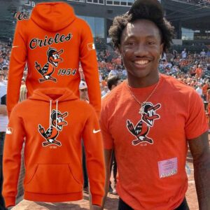 Orange Baltimore Orioles 2026 The Oriole Bird 1954 Shirt Hoodie featuring the vintage 1954 Oriole bird logo.