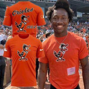 Orange Baltimore Orioles 2026 The Oriole Bird 1954 Shirt Hoodie featuring the vintage 1954 Oriole bird logo.