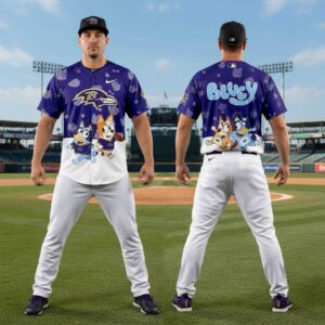 Baltimore Ravens Bluey Night Baseball Jersey