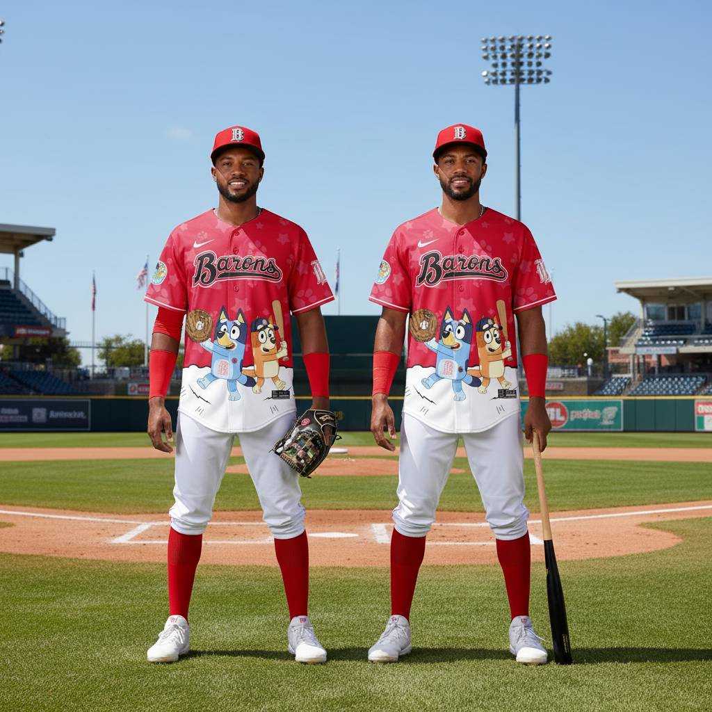 Birmingham Barons Bluey Night Limited Baseball Jersey