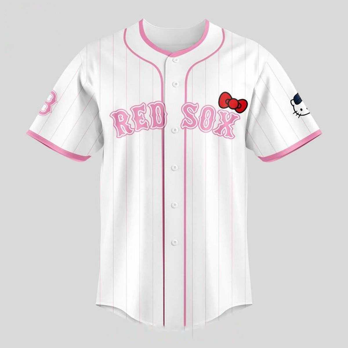Boston Red Sox 2026 Hello Kitty Day Custom Baseball Jersey Boston Red Sox 2026 Hello Kitty Day Custom Baseball Jersey