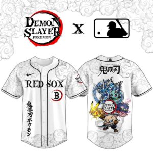 Boston Red Sox Demon Slayer Pokemon Baseball Jersey