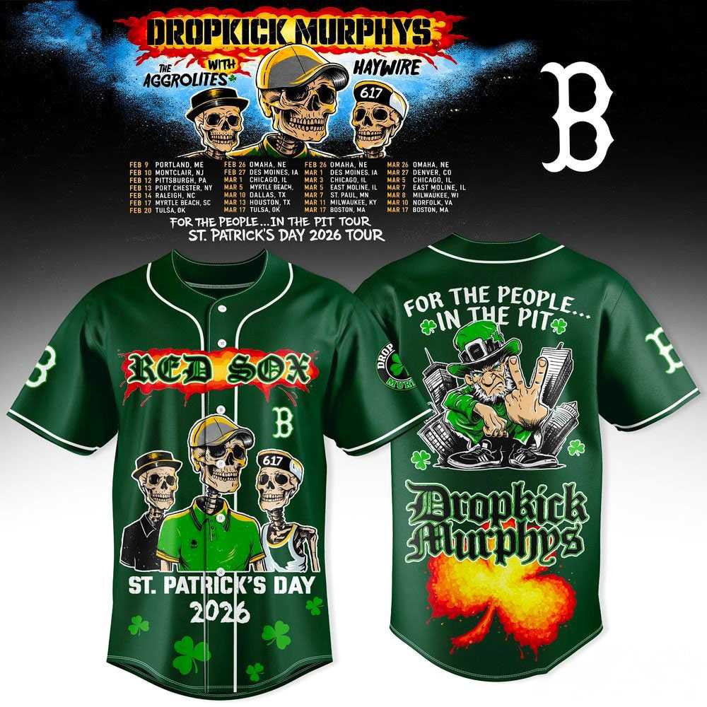 Boston Red Sox Dropkick Murphys St Patrick’s Day 2026 Tour Jersey