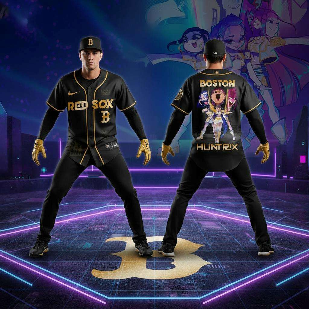 Boston Red Sox Kpop Demon Hunter 2026 Golden Baseball Jersey Boston Red Sox Kpop Demon Hunter 2026 Golden Baseball Jersey