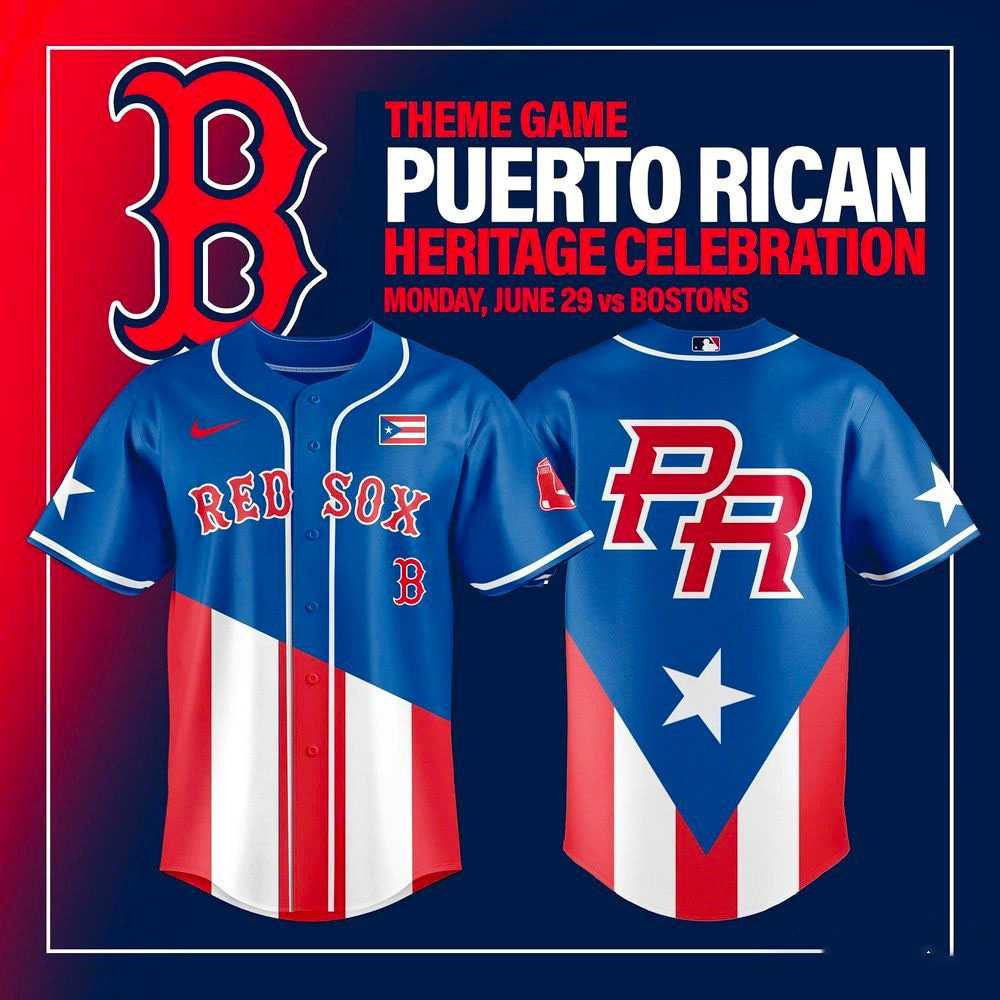 Boston Red Sox Puerto Rican Heritage 2026 Baseball Jersey Boston Red Sox Puerto Rican Heritage 2026 Baseball Jersey