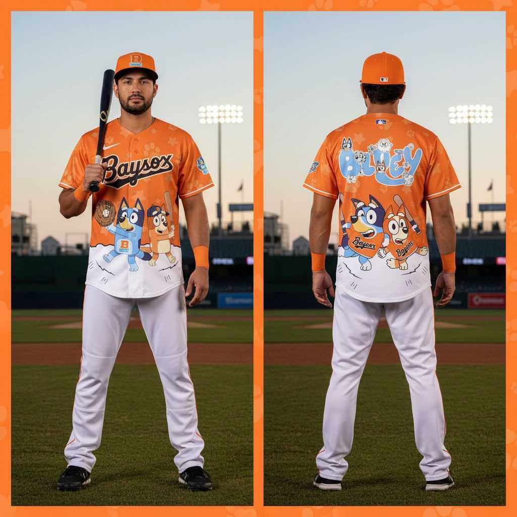 Bowie Baysox Bluey Night Limited Baseball Jersey Bowie Baysox Bluey Night Limited Baseball Jersey