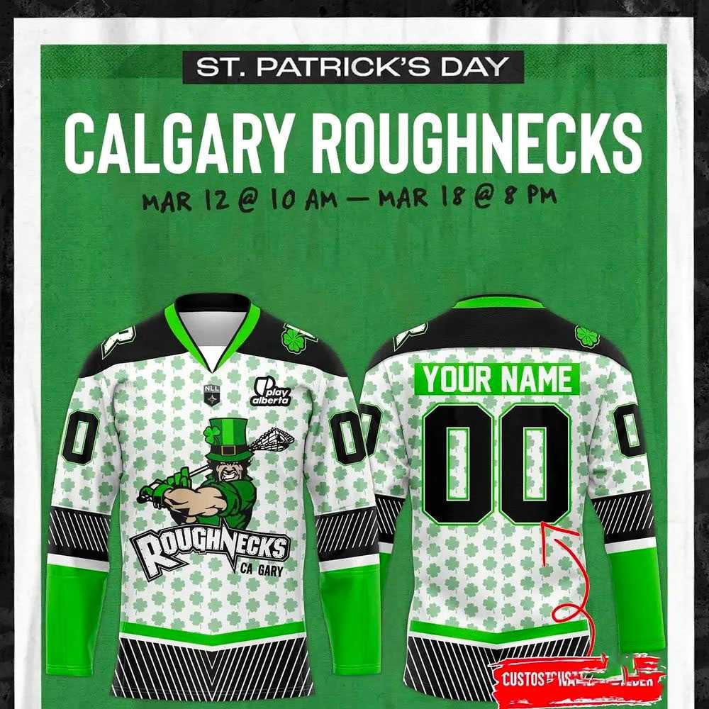 Calgary Roughnecks St Patrick’s Day 2026 Limited Hockey Jersey