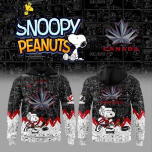 Canada Hockey Team Snoopy Peanuts Night 2026 National Pride Tee Hoodie
